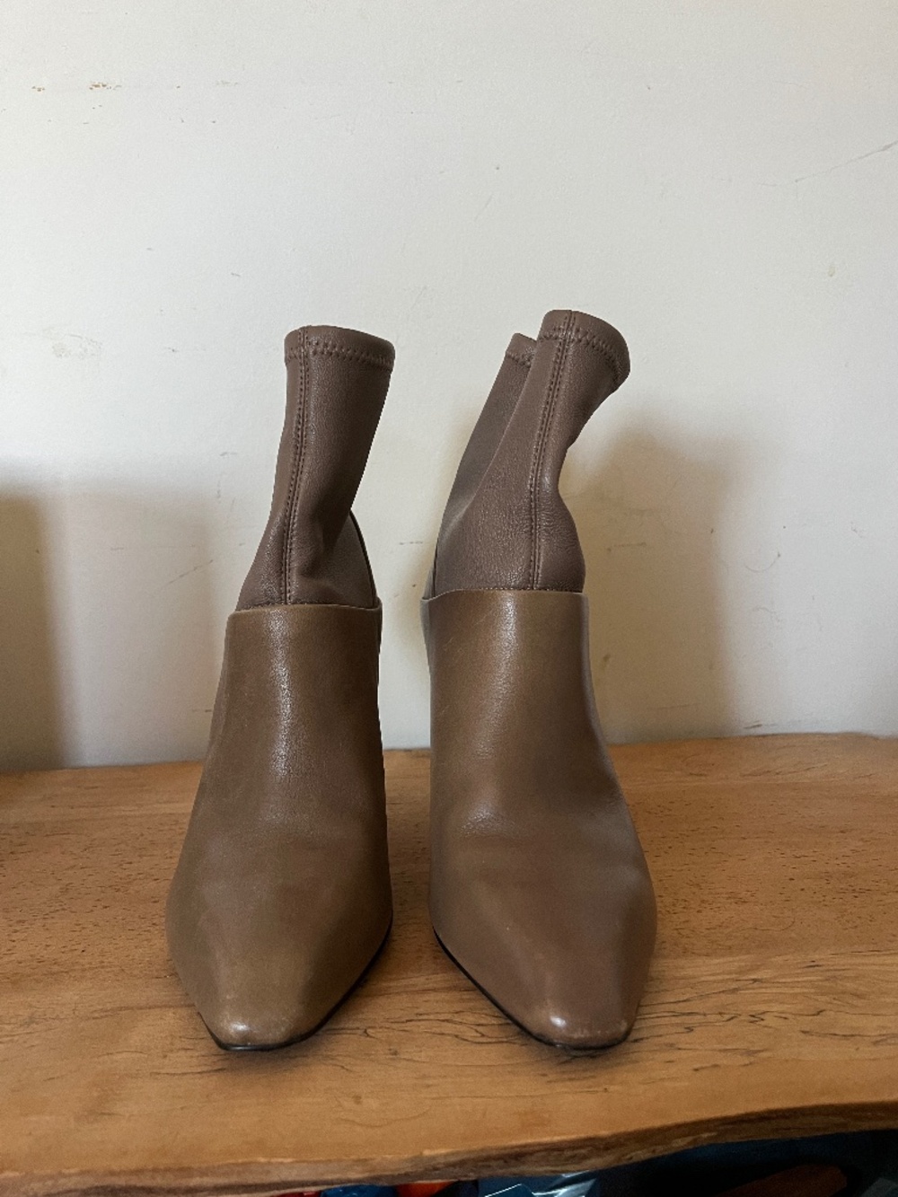 Reiss Carrie Taupe Ankle Almond Toe Boots